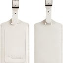 Ivory Personalized Leather Luggage Tag - FREE Shipping