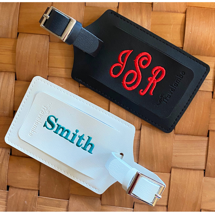 Personalized Leather Luggage Tag - FREE Shipping