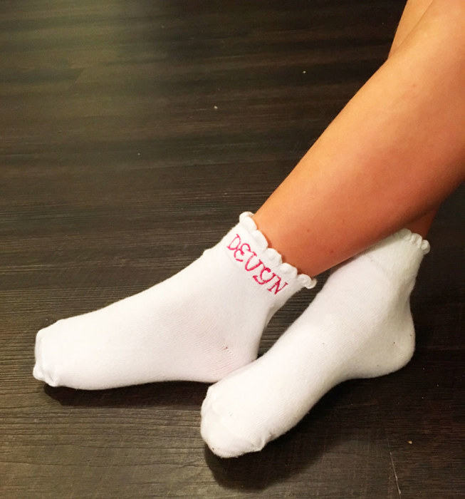 Personalized Little Girl Ruffle Top Socks