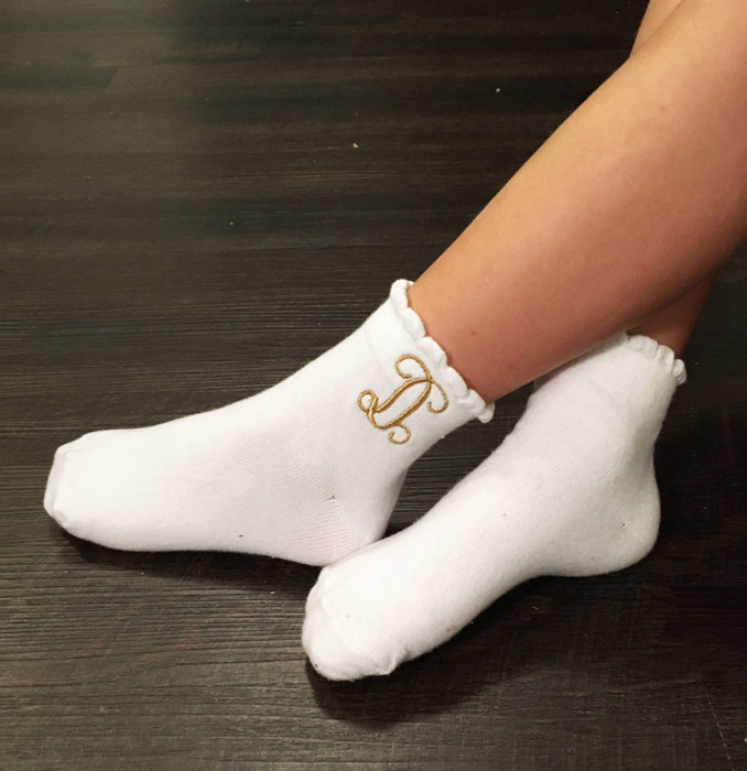 Personalized Little Girl Ruffle Top Socks