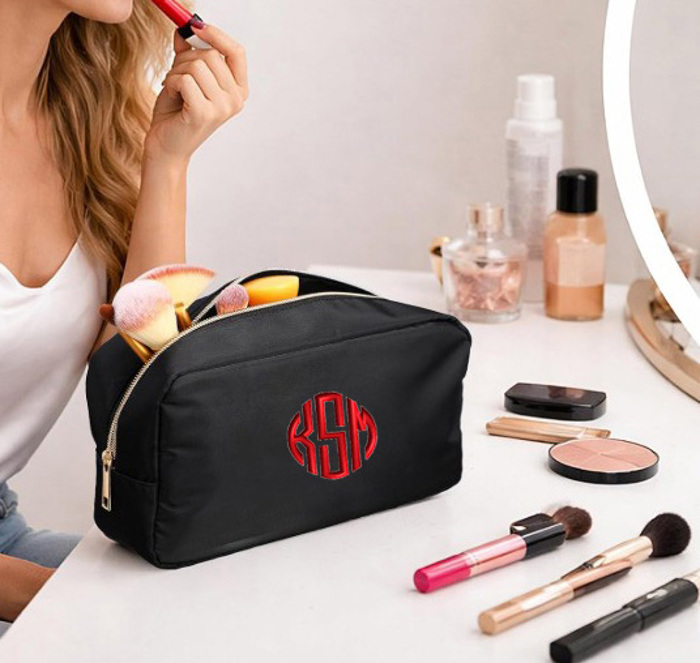 Deluxe Personalized Cosmetic Organizer Makeup or Mahjong Bag - Great Gift!