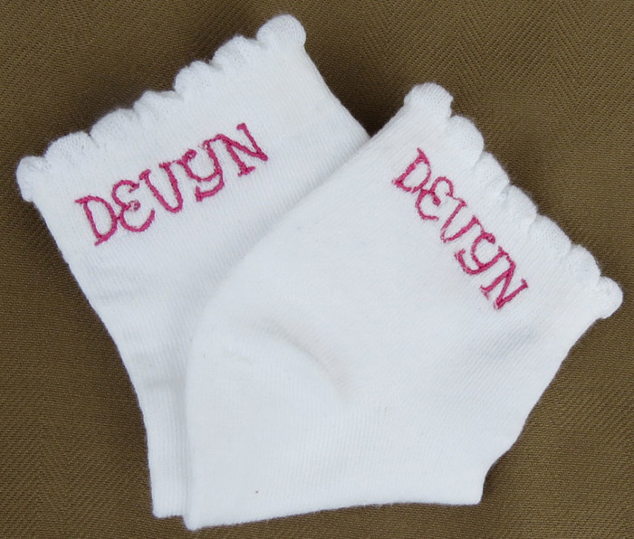 Personalized Little Girl Ruffle Top Socks