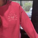  Embroidered God Is Good Sweatshirt – Minimalist Christian Crewneck with Bow Detail, Faith-Based Gift for Women