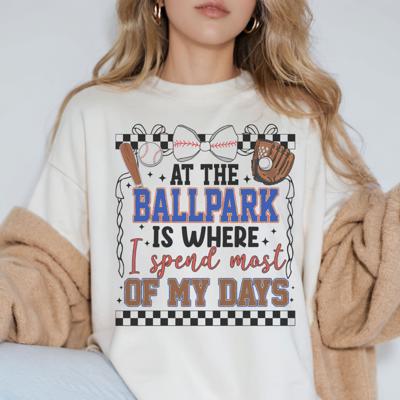 Ballpark Is Where I Spend Most Of My Days Comfort Colors Tee, Baseball Mom Shirt, Funny Game Day Outfit, Gift for Sports Mom
