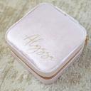  Personalized Velvet Jewelry Boxes, Bridesmaid Gift Jewelry Box, Personalized Gift for Women, Travel Jewelry Case Bridal Party Gift