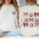  Baseball and Bows Graphic Comfort Colors Tee – Softball Game Day Shirt for Women, Cute Sporty Oversized T-Shirt