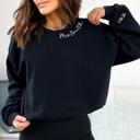   Embroidered Personalized Mrs, Bride Sweatshirt with Custom Neckline and Sleeve Embroidery, Miss to Mrs Crewneck