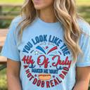  4th of July Patriotic Flag Shirts for Women, You Look like the 4th Of July All-American Comfort Colors Tee, Red, White & Cute, Freedom Looks Good on You Graphic Tee