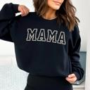  Embroidered Mama Sweatshirt Mother's Day Gift, Mom to Be Gift, Sleeve Text, Personalized Gifts, Trendy Crewnecks for Women, Mom Gifts