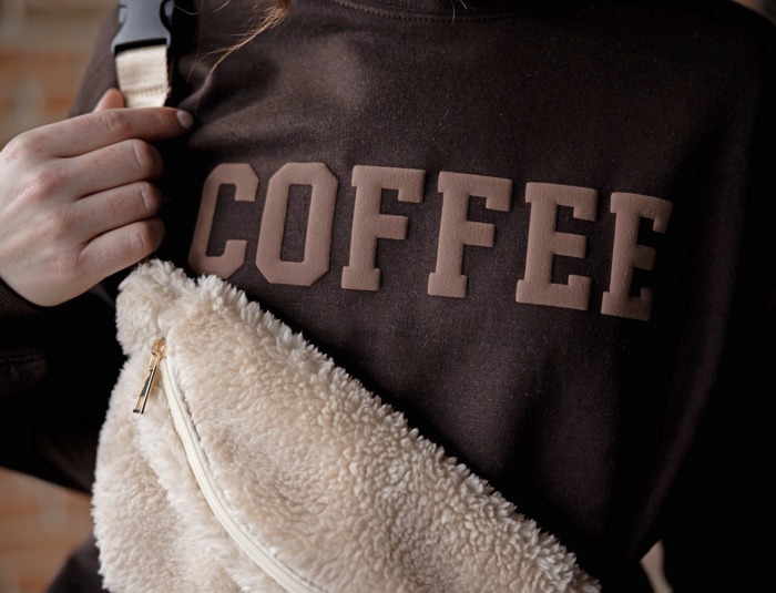 Coffee Brown Sweatshirt for Women, Minimalist Coffee Lover Gift, Gildan Oversized Crewneck, Brown Aesthetic Sweatshirt