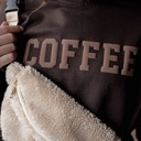  Coffee Brown Sweatshirt for Women, Minimalist Coffee Lover Gift, Gildan Oversized Crewneck, Brown Aesthetic Sweatshirt