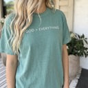  God > Everything, Christian Outfit for Women, Comfort Colors Graphic Tee for Church