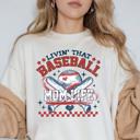  Livin' That Baseball Mom Life Comfort Colors Tee – Cute Game Day Shirt for Moms, Trendy Sports Mom Graphic Tee for Baseball Season