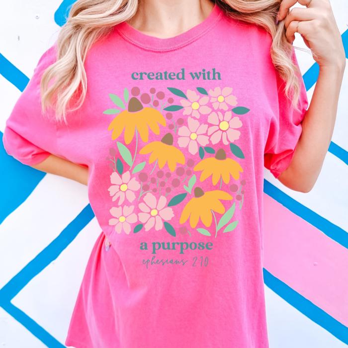 God Turns Broken Pieces into Masterpieces Christian T-Shirts for Women  Comfort Colors Graphic Tee Spring Floral Cotton