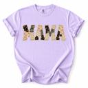  Mama Faux Patchwork Gingham Comfort Colors Graphic Tee, Faux Quilted Applique Shirt, Vintage Inspired Mom Top, Mother's Day Gift, Casual Everyday Tee, Girls Outfit