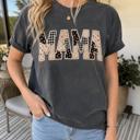  Mama Faux Patchwork Gingham Comfort Colors Graphic Tee, Faux Quilted Applique Shirt, Vintage Inspired Mom Top, Mother's Day Gift, Casual Everyday Tee, Girls Outfit