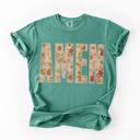  Floral AMEN Graphic Comfort Colors Tee, Christian Faith Based Shirt, Vintage Botanical Letter Tee, Floral Faith Shirt, Cottagecore Christian Top, Inspirational Graphic Tee, Boutique Casual Shirt