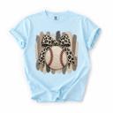  Leopard Bow Baseball Graphic Comfort Colors Tee, Faux Patchwork Sports Shirt, Cute Baseball Mom Inspired Top, Vintage Baseball Graphic Tee, Game Day Outfit