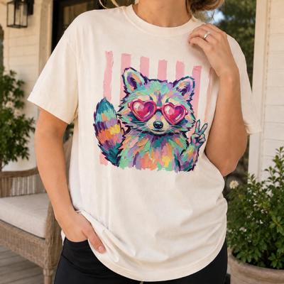 Raccoon Sunglasses Stripe Comfort Colors Tee, Peace Sign Raccoon Tee, Retro Inspired Animal Shirt, Cute Wildlife Graphic, Colorful Statement Tee, Fun Casual Top, Playful Gift Idea  