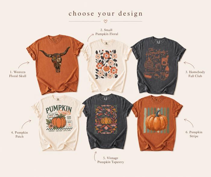 Fall Comfort Colors Graphic Tee, Pumpkin Shirt, Western Floral Tee, Homebody Fall Shirt, Autumn Graphic Tee, Cozy Fall Outfit, Thanksgiving Shirt, Cottagecore Tee