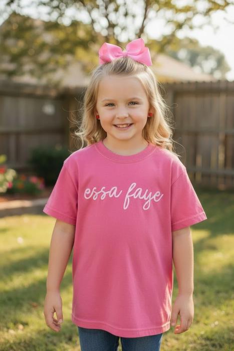 Kid Personalized Puff Print Comfort Colors Tee Toddler & Youth