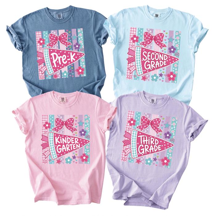 Youth Comfort Colors Back to School Grade Tee, Kindergarten Shirt, Preschool Tee, First Day of School Outfit, Personalized Grade Shirt, Kids School Shirt, Student Gift