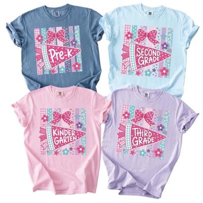 Youth Comfort Colors Back to School Grade Tee, Kindergarten Shirt, Preschool Tee, First Day of School Outfit, Personalized Grade Shirt, Kids School Shirt, Student Gift