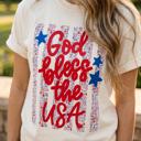  God Bless the USA Graphic Tee, 4th of July Shirt for Women, Patriotic Floral Tee, American Flag Shirt, Fourth of July Outfit, USA Comfort Colors Shirt, Patriotic Gift for Her, Memorial Day Tee