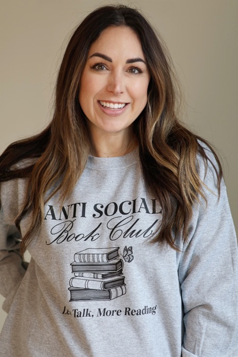 Anti-Social Book Club Sweatshirt for Women – Cozy Reading Crewneck for Introverts, Book Lovers, and Homebodies