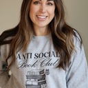  Anti-Social Book Club Sweatshirt for Women – Cozy Reading Crewneck for Introverts, Book Lovers, and Homebodies