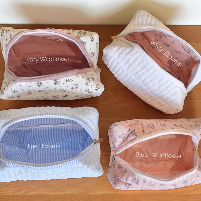 Embroidered Makeup Bag, Personalized Toiletry Bag, Diaper Pouch, Custom Cosmetic Bag, Quilted Toiletry Pouch, Travel Cosmetic Case Gift Monogram
