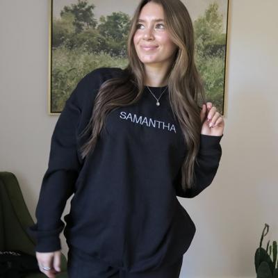 Custom Name Sweatshirt, Embroidered Mom Tok Sweatsuit Personalized Sweatshirt Trendy Crewnecks for Women, Mom Gifts