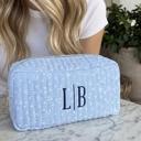  Embroidered Makeup Bag, Quilted Cosmetic Bag Pouch, Personalized Gift, Custom Make Up Bag, Baby Toiletry Bag Diaper Bag