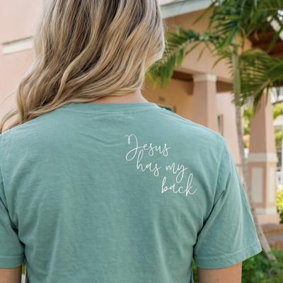 Jesus Has My Back Christian Comfort Colors Tee – Bold Faith Graphic Shirt for Women, Inspirational Religious Tee with Western Flair