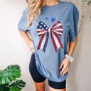  Patriotic Comfort Colors Tee for Women, Cute Red White and Blue USA Shirt for Women, 4th of July Casual Graphic Tee For Her