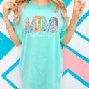  Mama Nana Mimi Gigi Memaw Faux Patchwork Graphic Tee, Patchwork Printed Design Shirt, Personalized Name Grandma Shirt, Custom Mom Tee