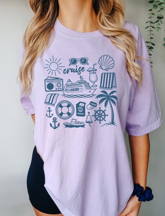 Summer Cruise Vacation Shirt, Beach Travel Graphic Tee, Cruise Trip Outfit, Family Cruise Shirt, Tropical Vacation Tee, Vacation Outfit for Women, Summer Holiday Shirt