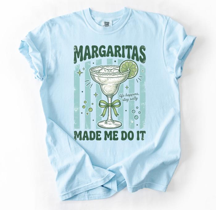 Margaritas Made Me Do It Shirt, Girls Trip Tee, Funny Tequila Gift for Her, Margarita Graphic Shirt, Bachelorette Shirt, Funny Saying Shirt