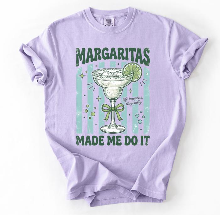 Margaritas Made Me Do It Shirt, Girls Trip Tee, Funny Tequila Gift for Her, Margarita Graphic Shirt, Bachelorette Shirt, Funny Saying Shirt