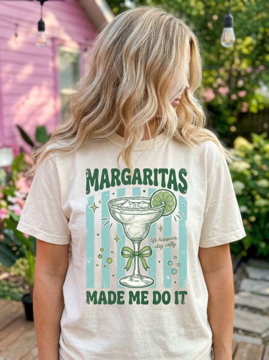 Margaritas Made Me Do It Shirt, Girls Trip Tee, Funny Tequila Gift for Her, Margarita Graphic Shirt, Bachelorette Shirt, Funny Saying Shirt