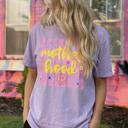  Motherhood Retro Striped Graphic Tee, Cute Mama Shirt, Mother's Day Gift for Her, Mom Outfit, New Mom Gift,  Best Mama Tee, Mom Life Shirt