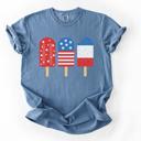  Patriotic Popsicle Graphic Tee, Fourth of July Shirt, Fun Summer Outfit, USA Popsicle Tee, Independence Day Shirt, Cute Gift for Her, Casual Women’s Top