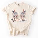  Freedom Wings Graphic Tee, Patriotic Women's Shirt, Fourth of July Outfit, USA Pride Tee, Independence Day Gift for Her, Casual Women’s Top