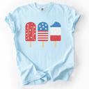  Patriotic Popsicle Graphic Tee, Fourth of July Shirt, Fun Summer Outfit, USA Popsicle Tee, Independence Day Shirt, Cute Gift for Her, Casual Women’s Top