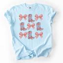  Cowboy Boots and Bows Graphic Tee, Cute Country Girl Tee, Gift for Her, Southern Girl Shirt, Coquette Women's Top, Cowgirl Rodeo Outfit, Western Tee