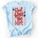  God Bless the USA Graphic Tee, 4th of July Shirt for Women, Patriotic Floral Tee, American Flag Shirt, Fourth of July Outfit, USA Comfort Colors Shirt, Patriotic Gift for Her, Memorial Day Tee