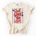  God Bless the USA Graphic Tee, 4th of July Shirt for Women, Patriotic Floral Tee, American Flag Shirt, Fourth of July Outfit, USA Comfort Colors Shirt, Patriotic Gift for Her, Memorial Day Tee