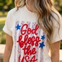  God Bless the USA Graphic Tee, 4th of July Shirt for Women, Patriotic Floral Tee, American Flag Shirt, Fourth of July Outfit, USA Comfort Colors Shirt, Patriotic Gift for Her, Memorial Day Tee