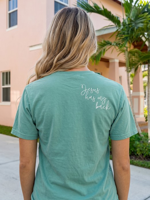 Jesus Has My Back Christian Comfort Colors Tee – Bold Faith Graphic Shirt for Women, Inspirational Religious Tee with Western Flair