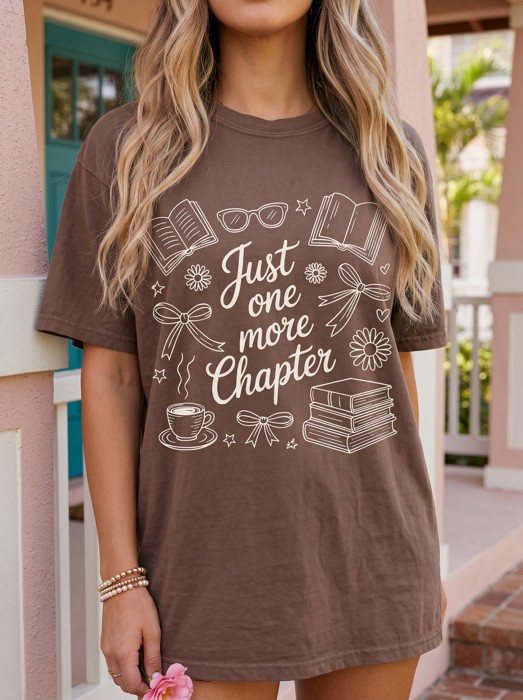 Just One More Chapter Comfort Colors Tee, Book Lover Shirt, Reading Graphic Tee, Bibliophile Gift, Bookworm Apparel, Reader Gift for Women, Cozy Reading Shirt, Literary Tee